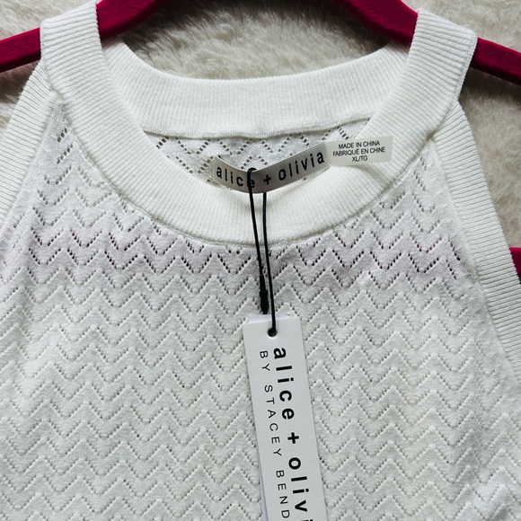 Alice + Olivia Soft White Women’s Knit Top - Picture 2 of 5